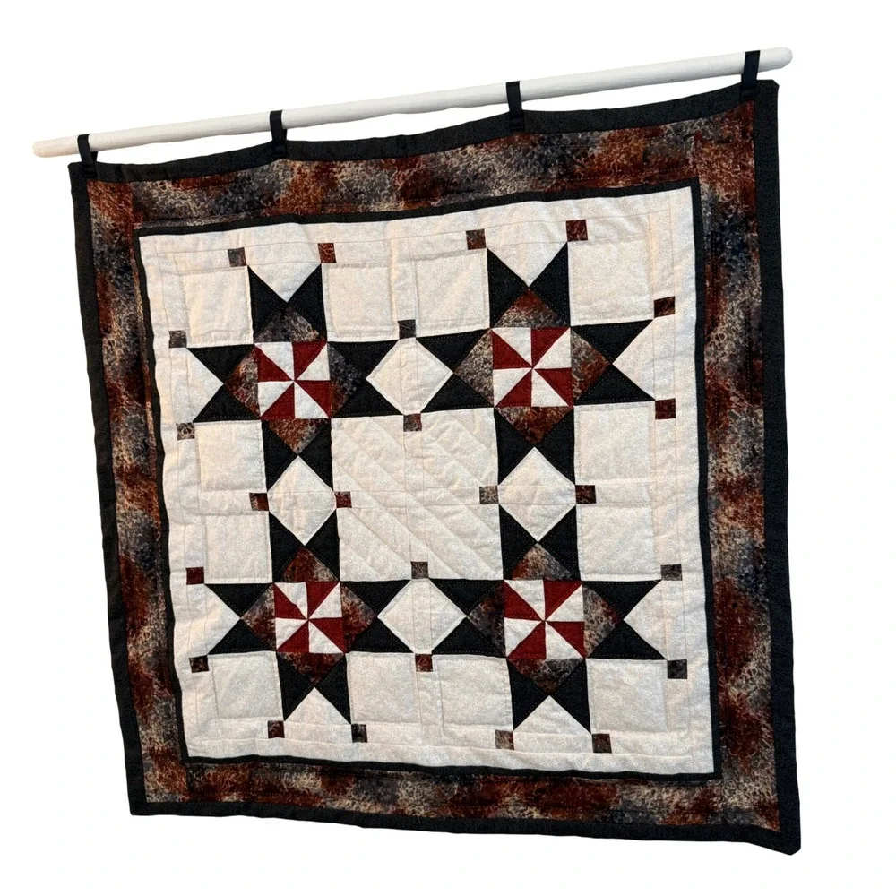 Handmade Quilt Wall‎ Hanging Americana Star Pattern Rustic Farmhouse Decor